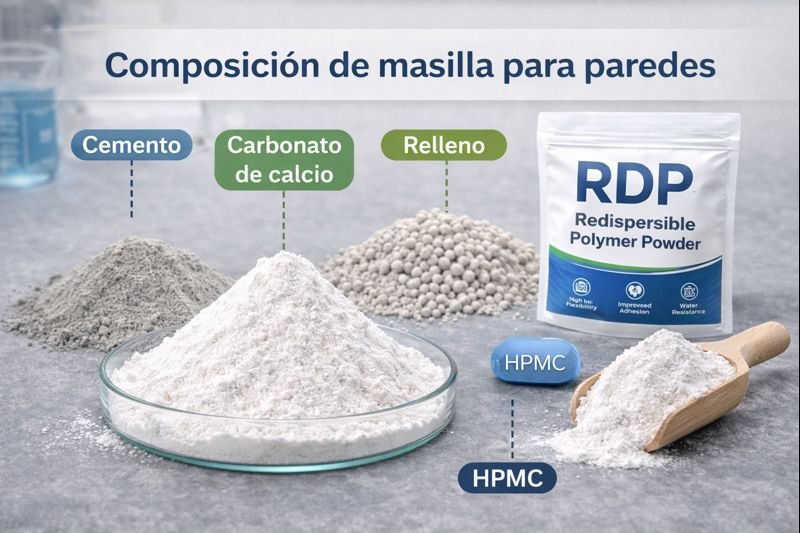 composición de masilla para paredes