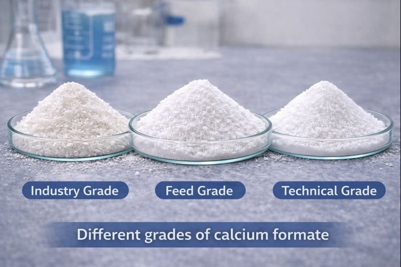 Different grades of calcium formate