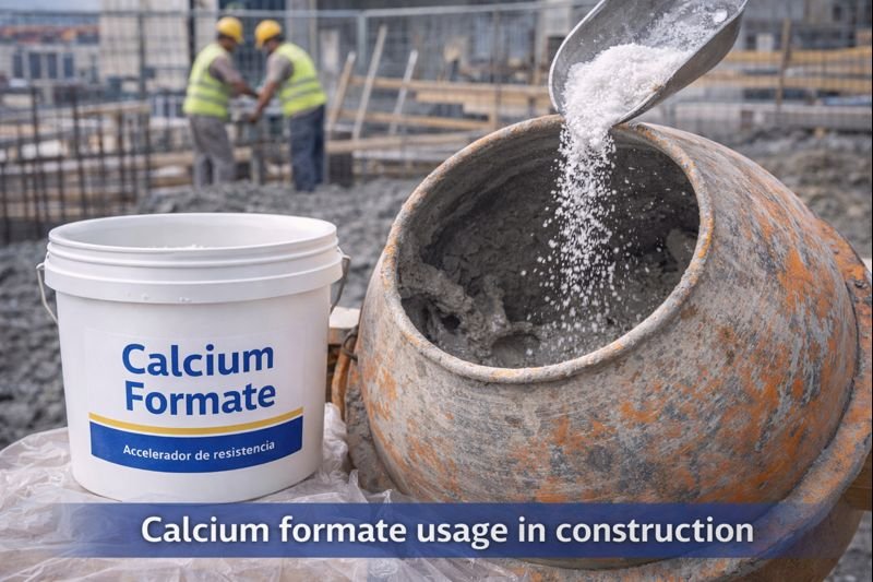 Calcium formate in construction