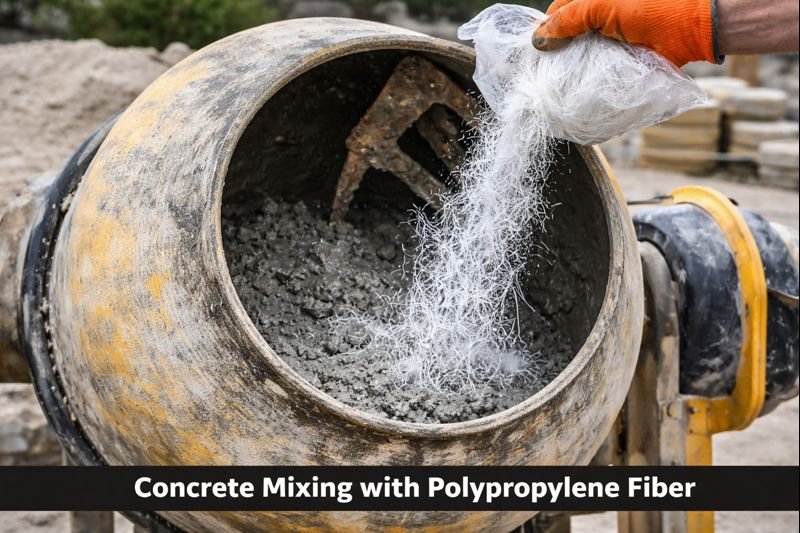 concrete mixing with polypropylene fiber