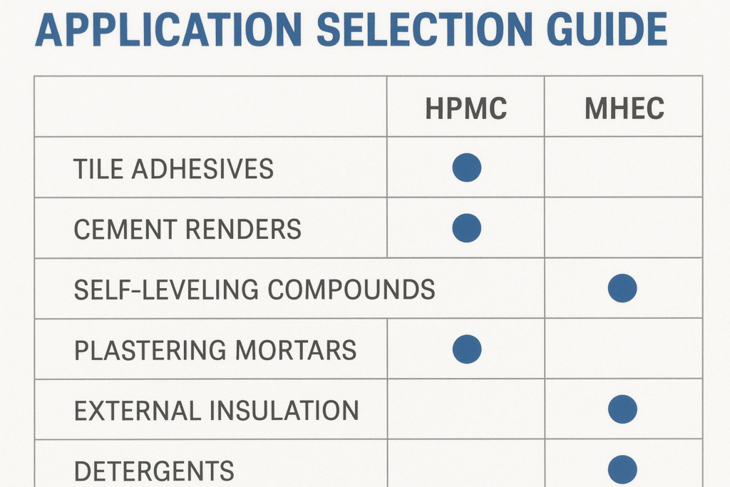 application comparison chart