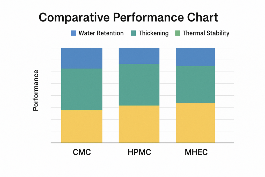CMC vs HPMC vs MHEC comparison chart comparative performance chart of cellulose ethers