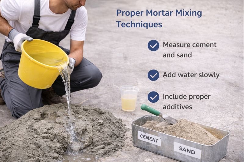 Proper mortar mixing techniques