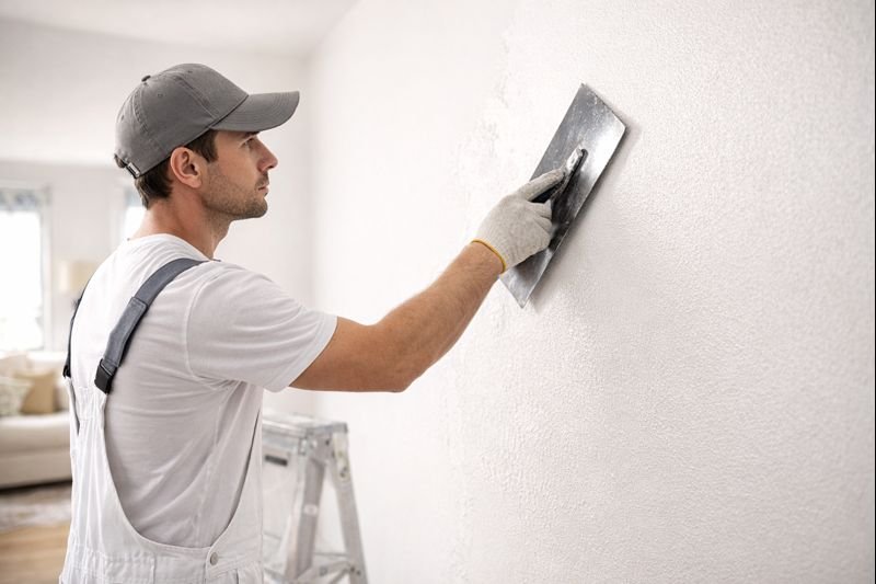 Interior wall putty application