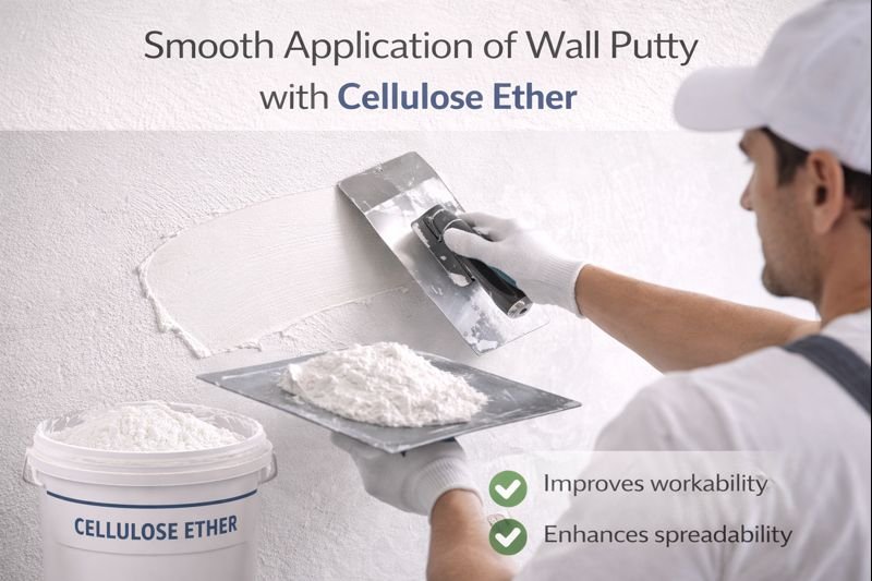 Smooth application of wall putty with cellulose ether Wall putty application with cellulose ether