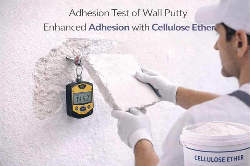 Adhesion testing of cellulose ether-enhanced wall putty Adhesion test of wall putty