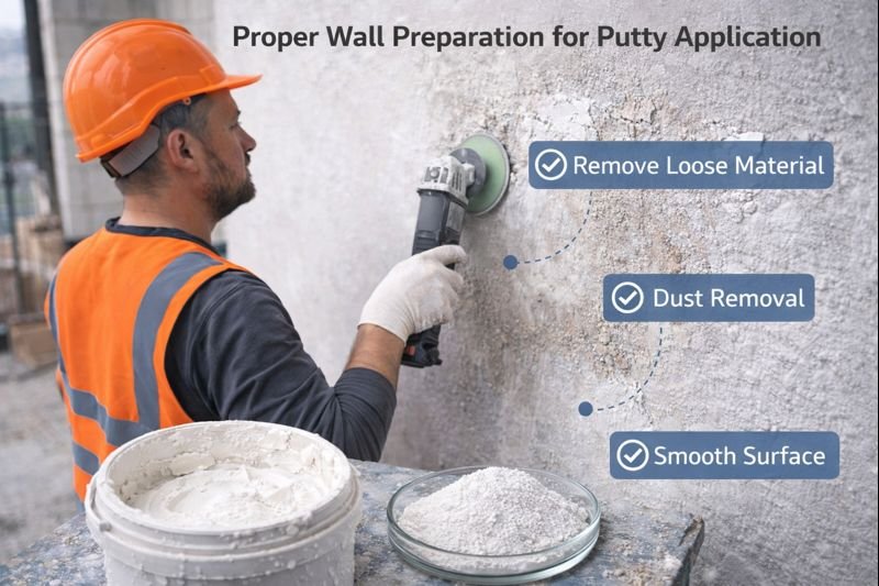 Proper wall preparation for putty application Wall surface preparation