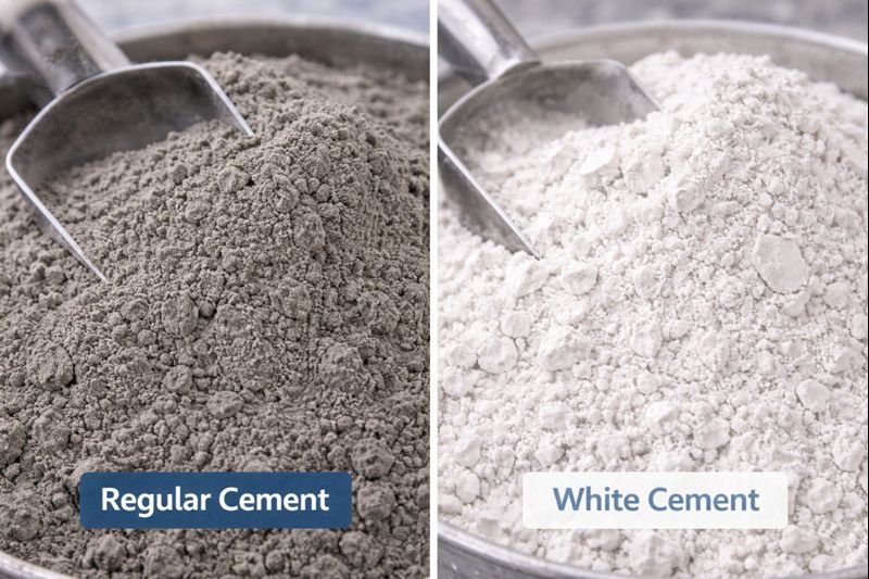 Close-up of cement types