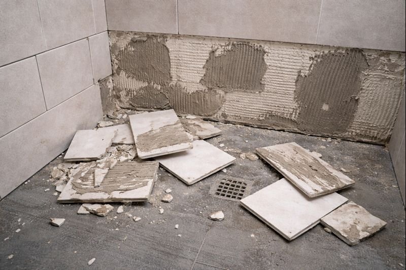 failed shower tile installation