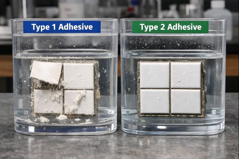 Type 1 and Type 2 adhesives