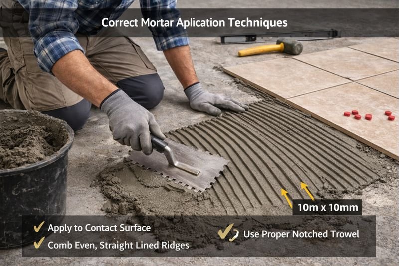 correct mortar application techniques
