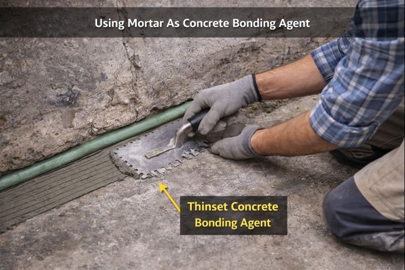 mortar being used for concrete bonding