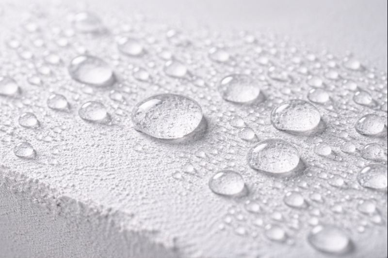 Water beading on properly formulated putty surface Waterproof putty demonstration