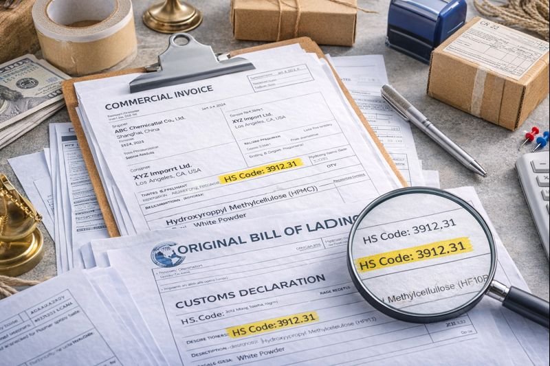 Customs documentation with HPMC HS code