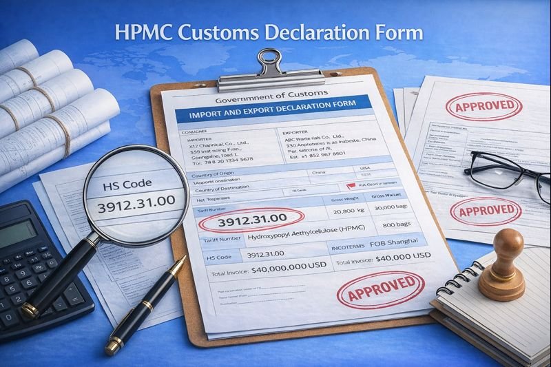 HS code documentation for HPMC imports HPMC customs declaration form