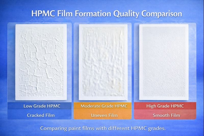 Paint film comparison with different HPMC grades