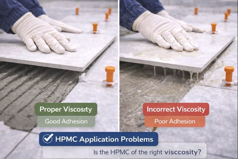Comparison of correct vs. incorrect HPMC viscosity application HPMC application problems