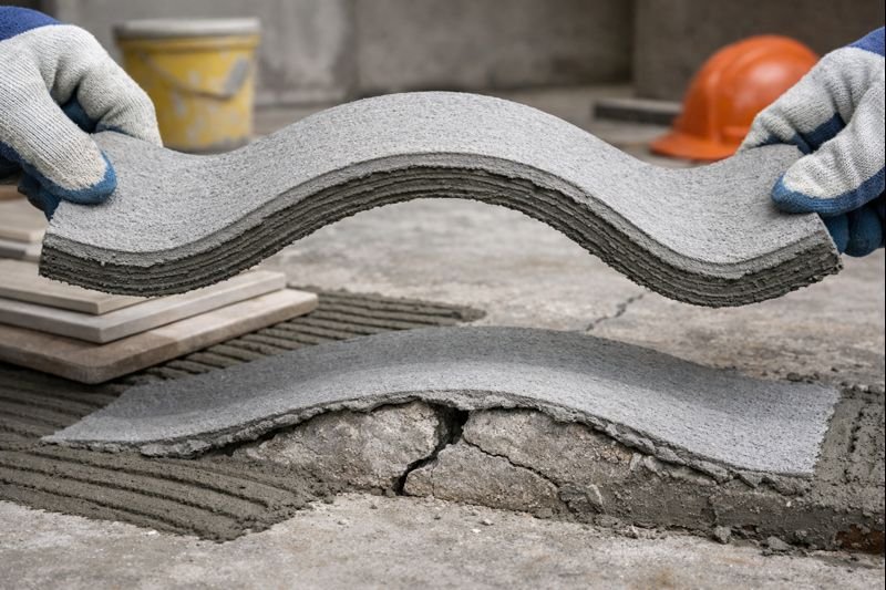 polymer modified mortar showing flexibility