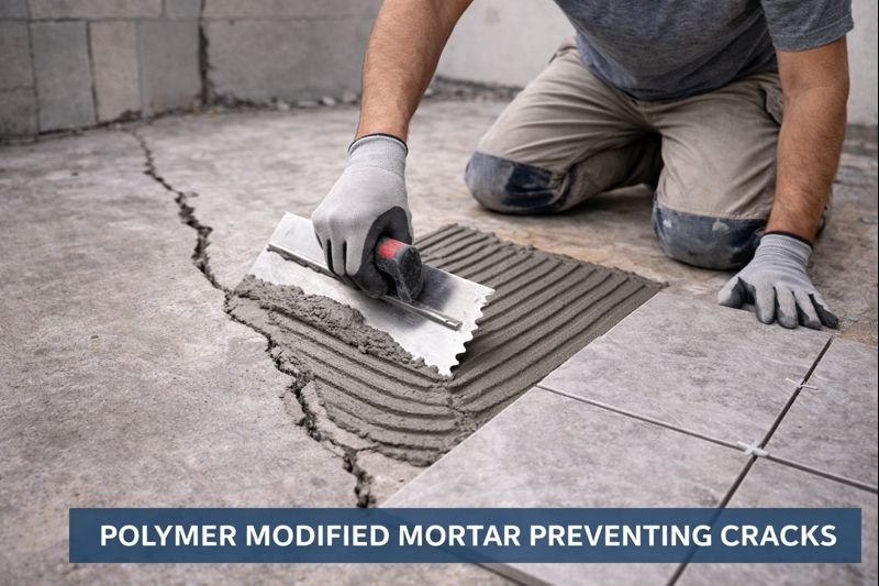 Polymer modified mortar application preventing concrete cracks polymer modified mortar preventing cracks