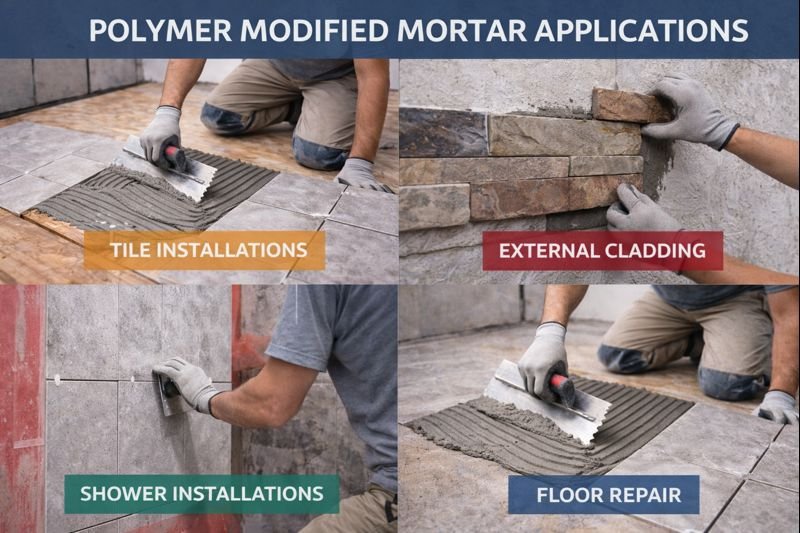 Different applications of polymer modified mortar in construction polymer modified mortar applications