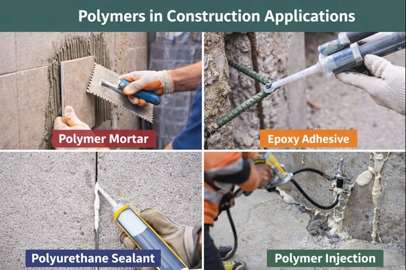 polymers used in various construction applications