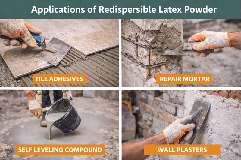 Applications of redispersible latex powder