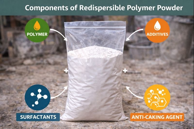 Composition breakdown of redispersible polymer powder