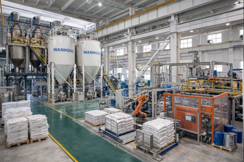 Wanhong's modern manufacturing facility Mortar additives manufacturing plant