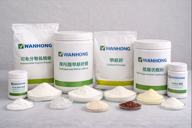 Wanhong's complete additive product line Diverse mortar additives product range