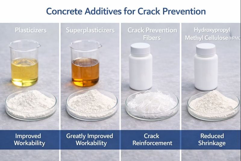 Concrete additives for crack prevention Concrete additives comparison