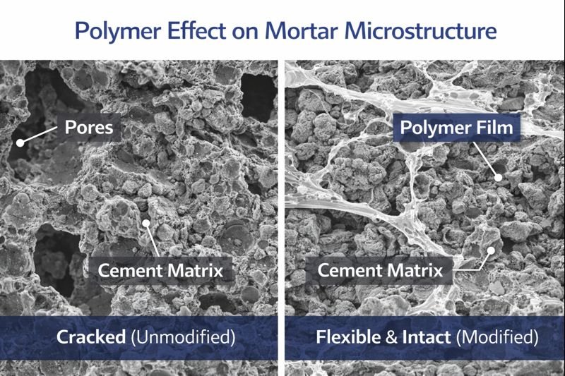 polymer effect on mortar microstructure