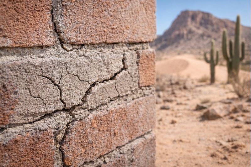 Mortar cracking in hot desert climate Cracked mortar in desert conditions