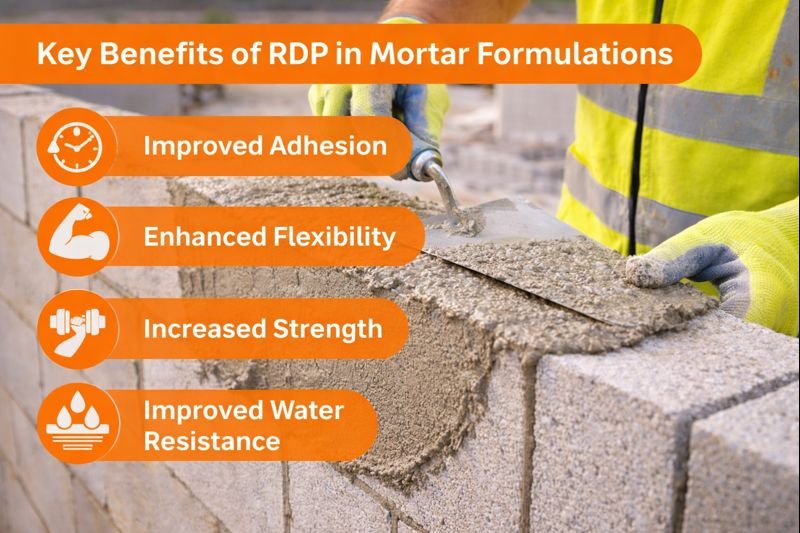 Benefits of polymer modification in high-strength mortar Key benefits of RDP in mortar formulations