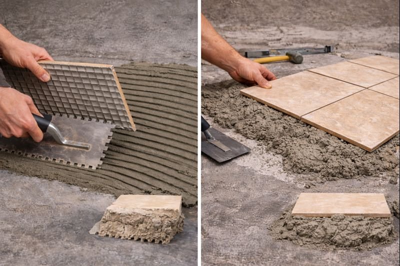 tile adhesive or cement mortar