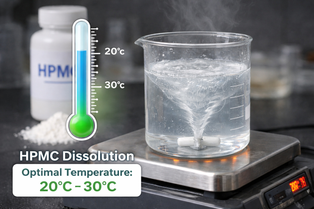 HPMC dissolution at optimal temperature HPMC dissolution temperature range