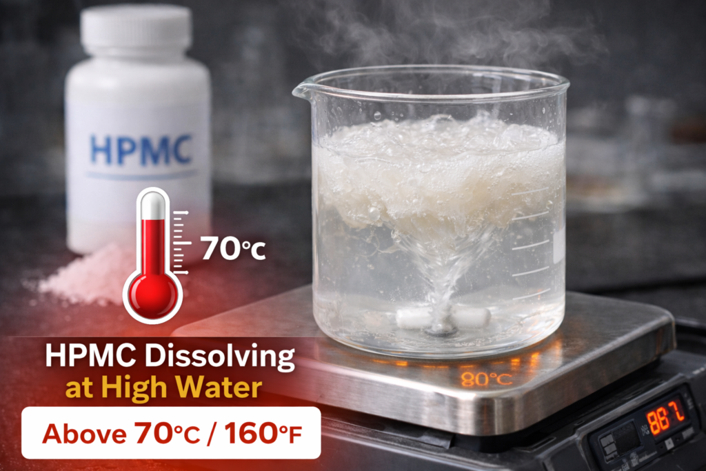 Hot water dissolution of HPMC HPMC dissolving in hot water