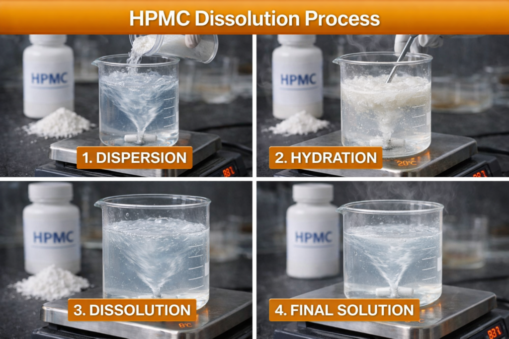 HPMC dissolution technique Step-by-step HPMC dissolution process