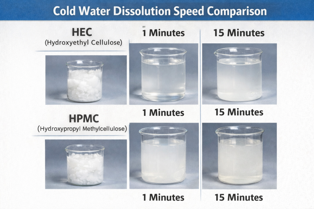 Cold water dissolution speed comparison