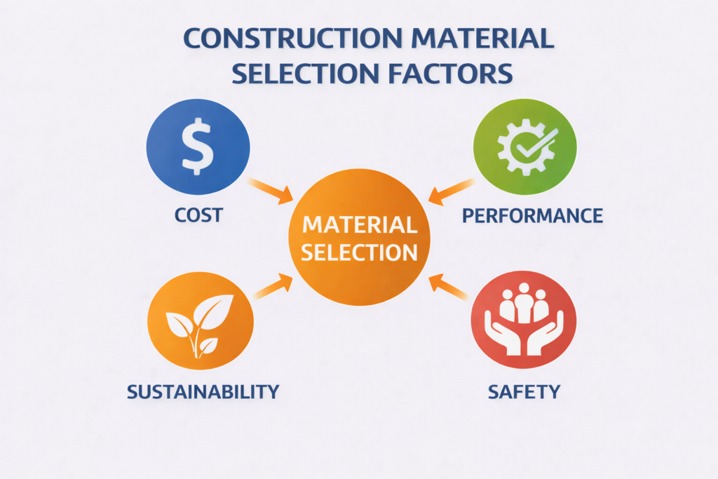 Construction material selection factors