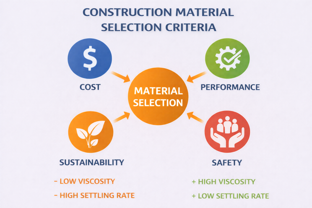 Construction material selection criteria
