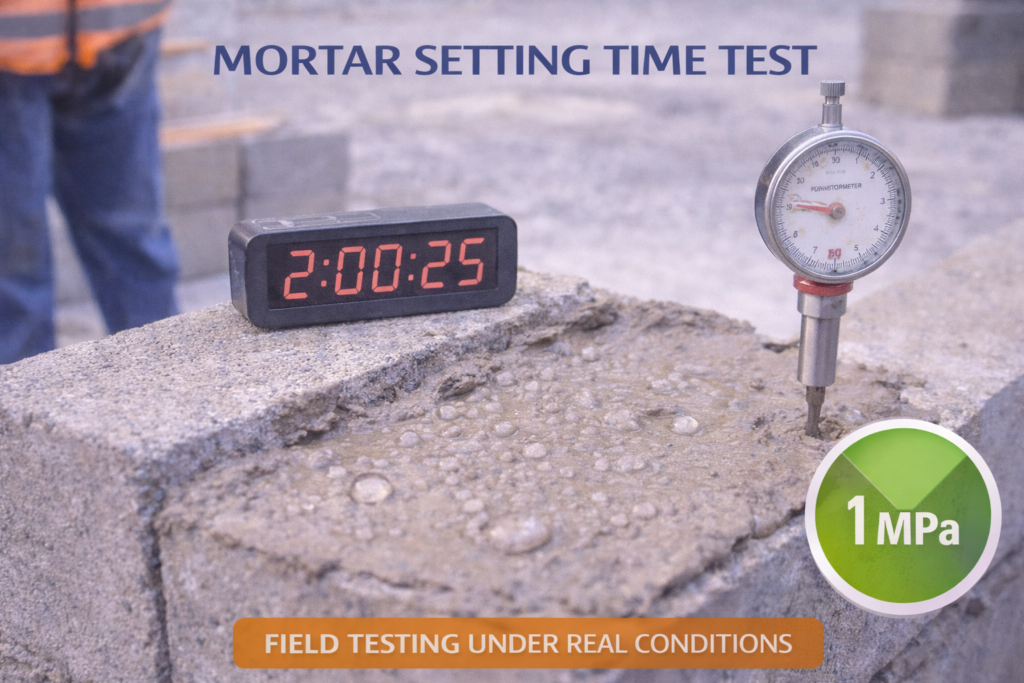 mortar setting time test