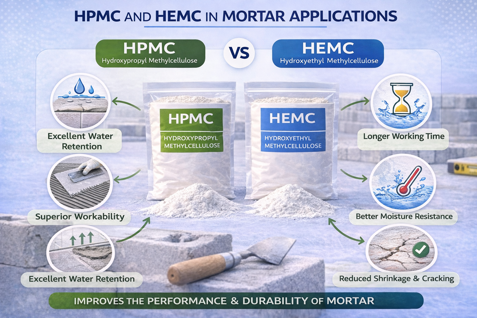 HPMC and HEMC in Mortar Applications