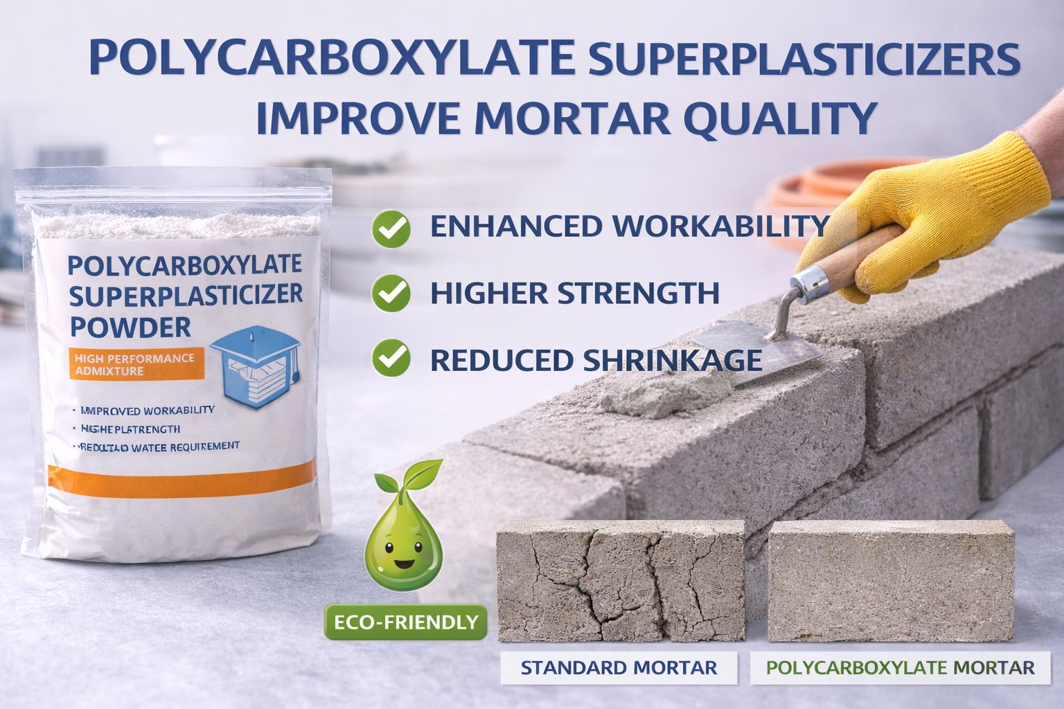 Polycarboxylate Superplasticizers Improve Mortar Quality