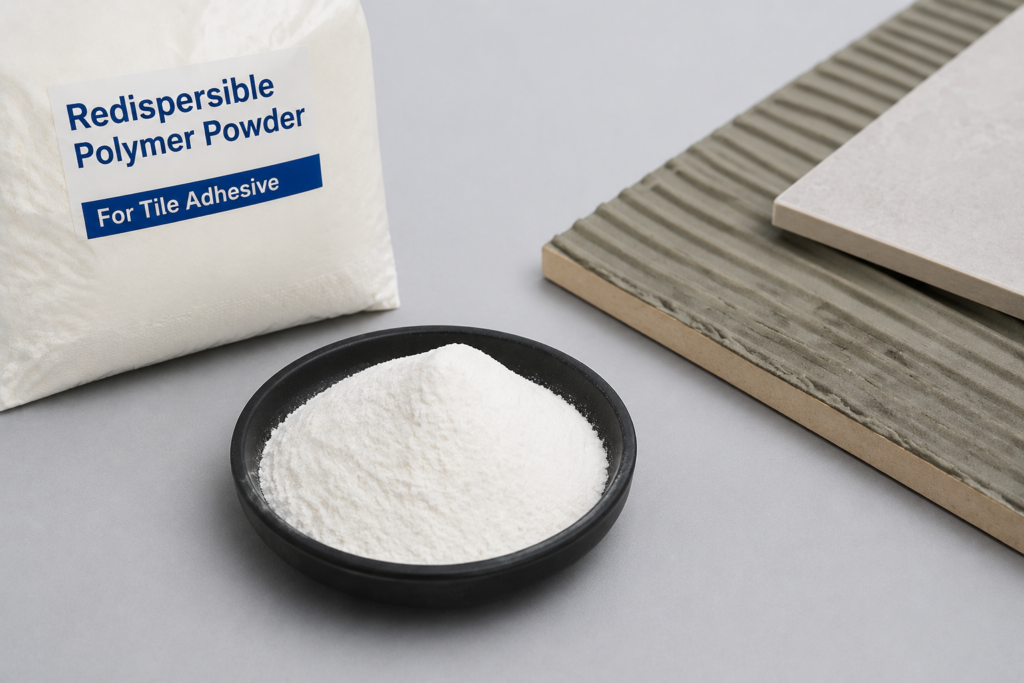 Redispersible polymer powder samples for tile adhesive Redispersible polymer powder for tile adhesive