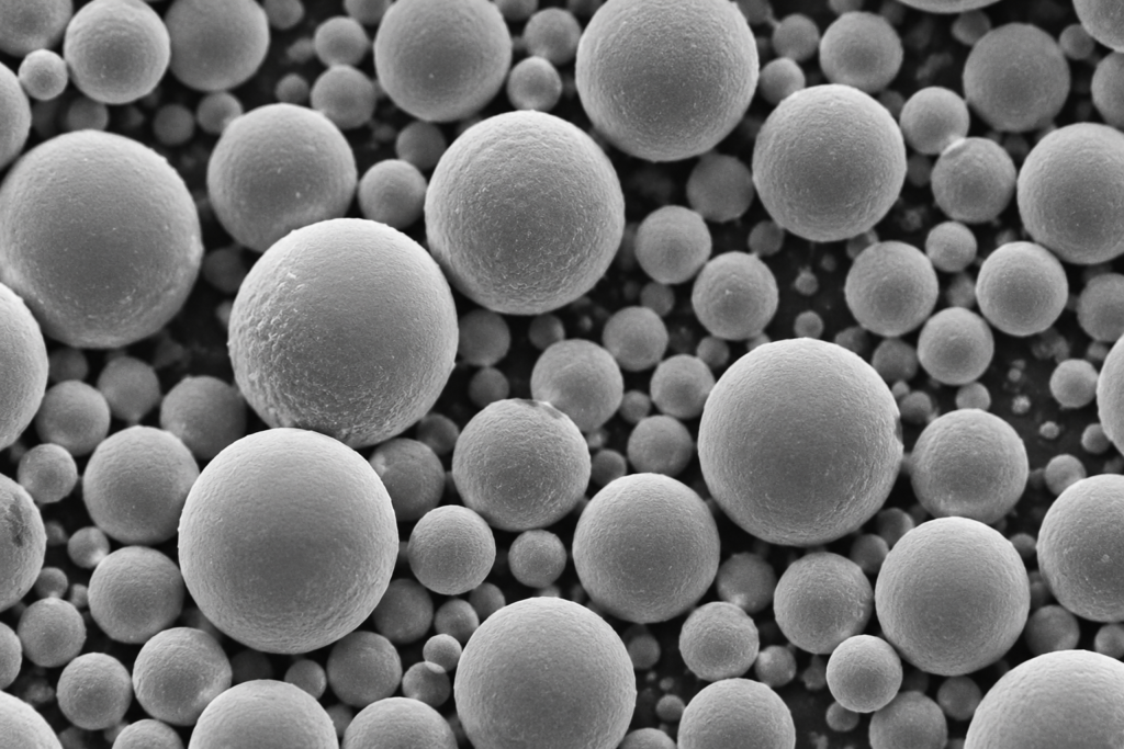 Microscopic structure of redispersible polymer powder particles Microscopic view of redispersible polymer powder