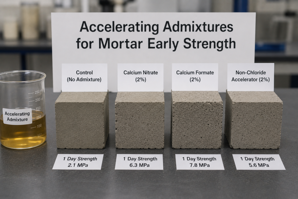 Accelerating admixtures for mortar early strength Accelerating admixtures for mortar early strength