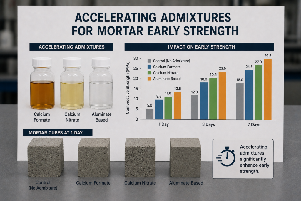 Accelerating admixtures for mortar early strength Accelerating admixtures for mortar early strength