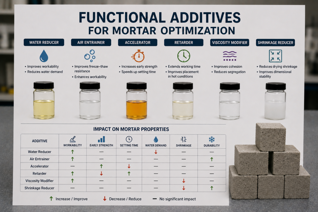 Functional additives for mortar optimization Functional additives for mortar optimization