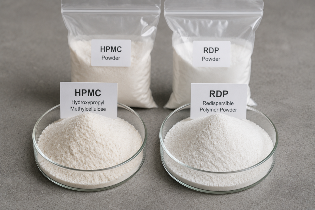 HPMC and RDP powder samples for mortar modification