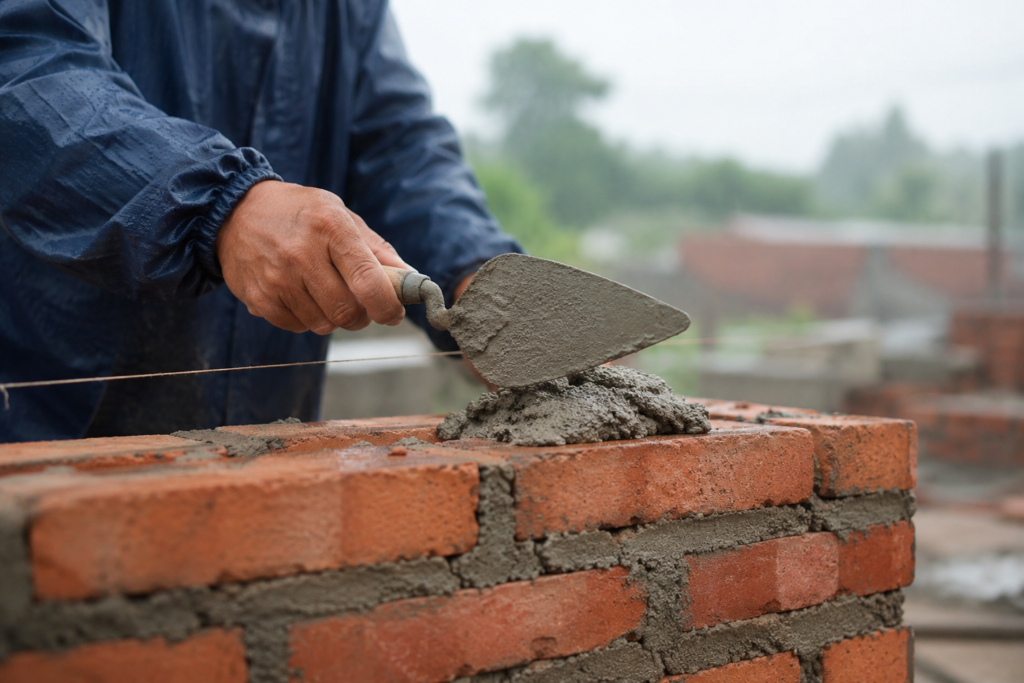 Mortar application in humid conditions Mortar application in humid conditions